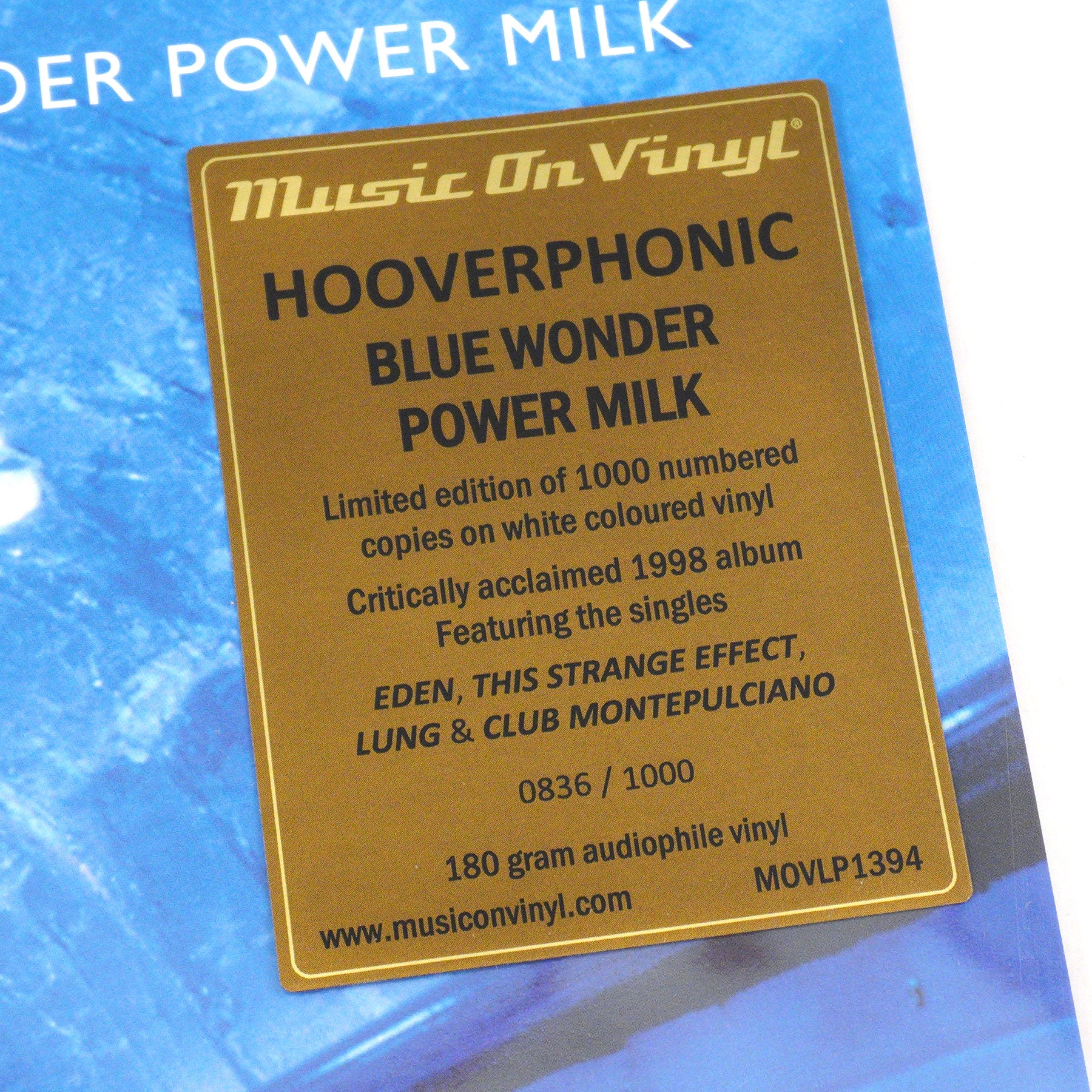 Limited Edition Hooverphonic's Blue Wonder Power Milk 180g Colored Vinyl LP