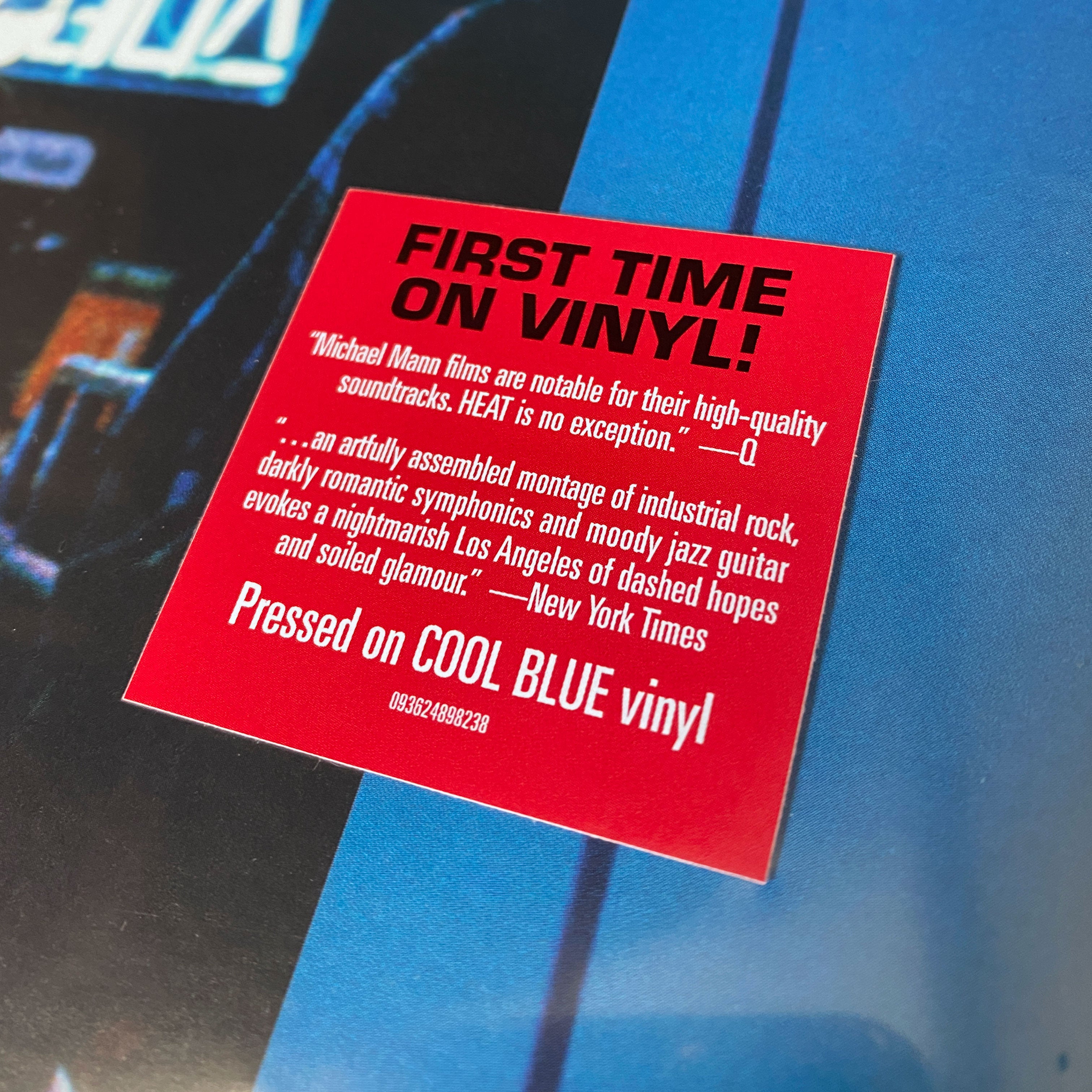 1995 Heat Movie Soundtrack: Blue Colored 2LP Vinyl with Printed Insert