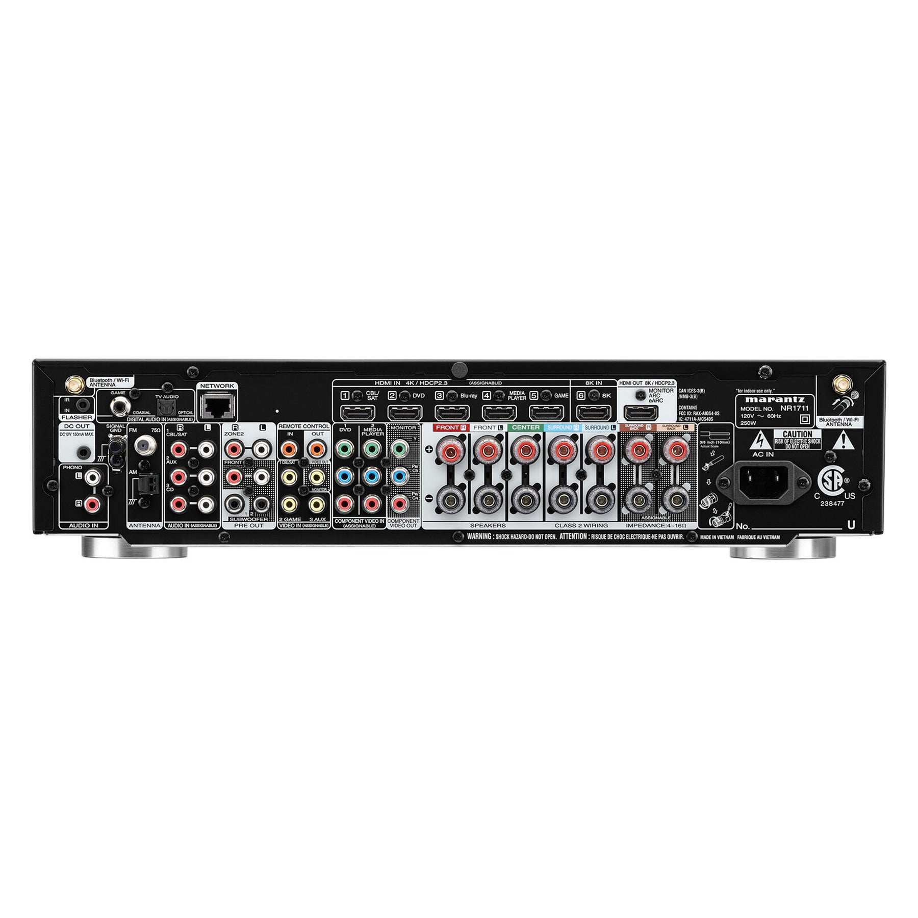 Marantz NR1711 Ultra HD Slim Receiver: Wi-Fi, Bluetooth, HEOS, Phono Input