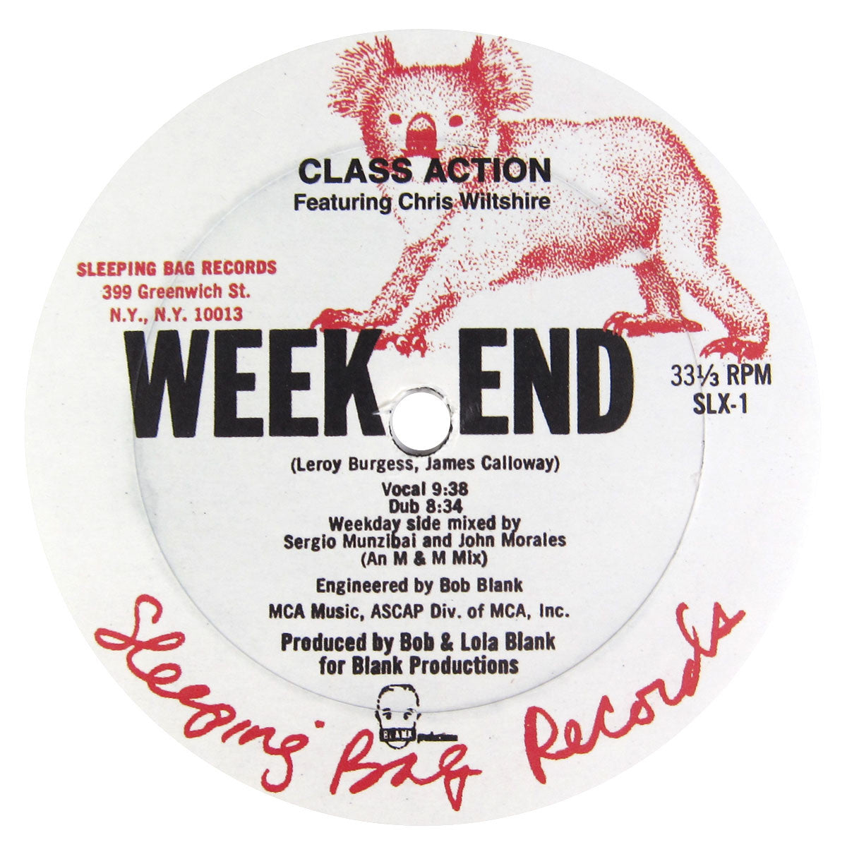 1983 Class Action's 'Weekend' Vinyl 12 - Larry Levan Mix