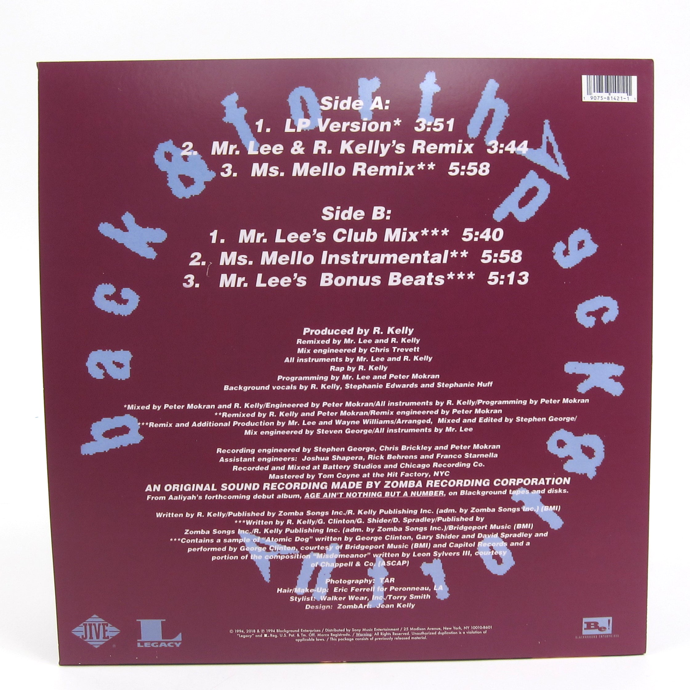Aaliyah's 'Back & Forth' 12" Colored Vinyl - Record Store Day 2018 Release