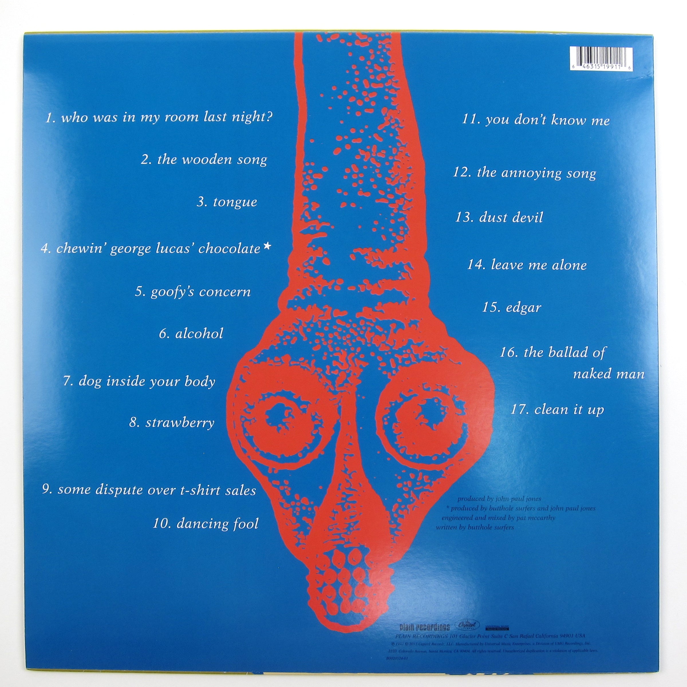 Butthole Surfers' Independent Worm Saloon on 180g Translucent Blue Vinyl LP