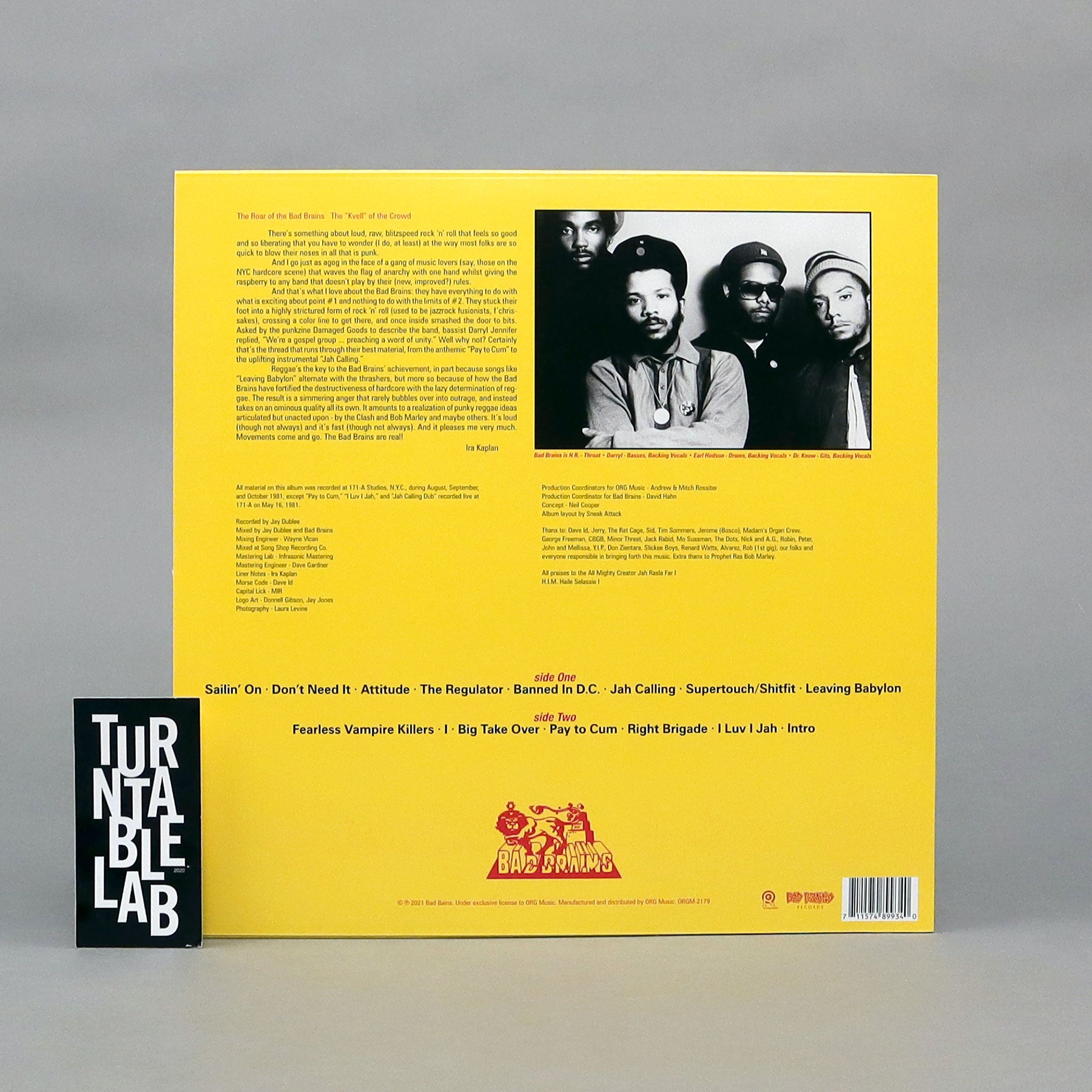 Bad Brains: Self-Titled Debut LP (Colored Vinyl) - Turntable Lab Exclusive, Limited to 800 Copies