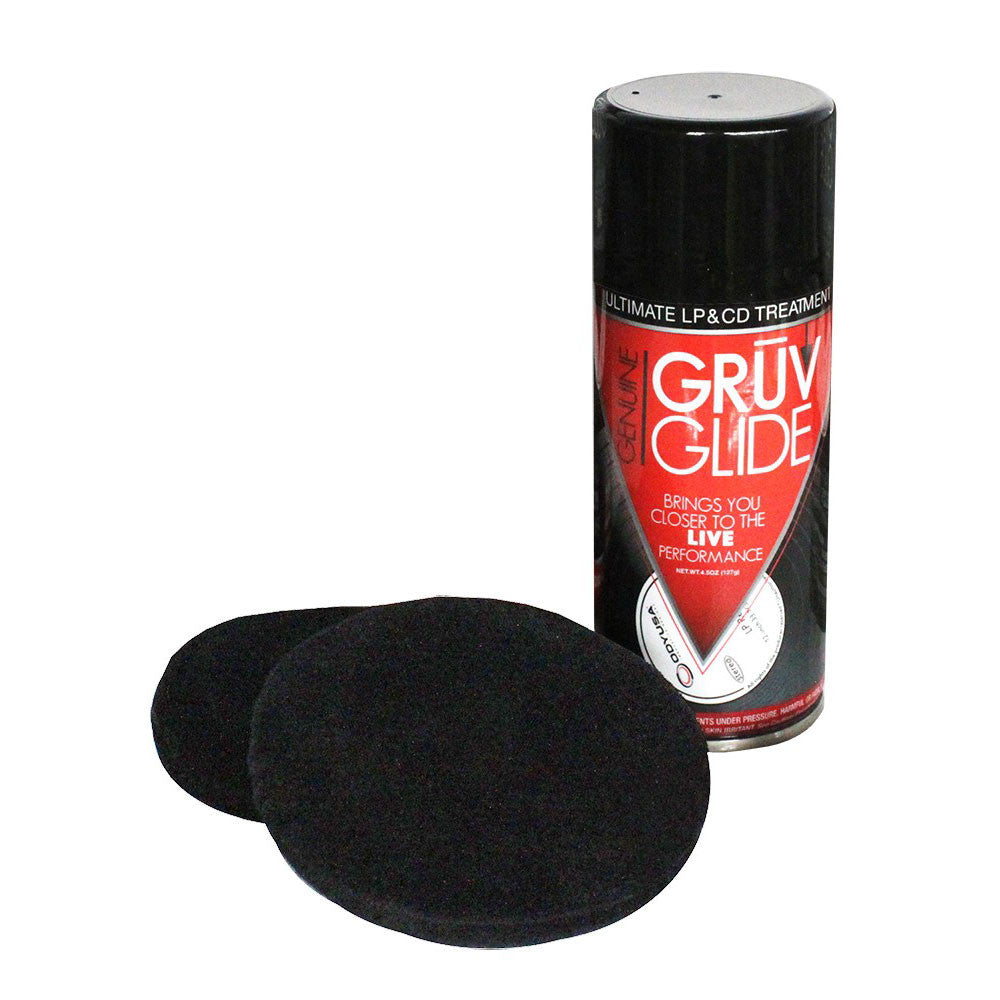 Gruv Glide Spray Vinyl Record Cleaner Kit with 2 Cleaning Pads
