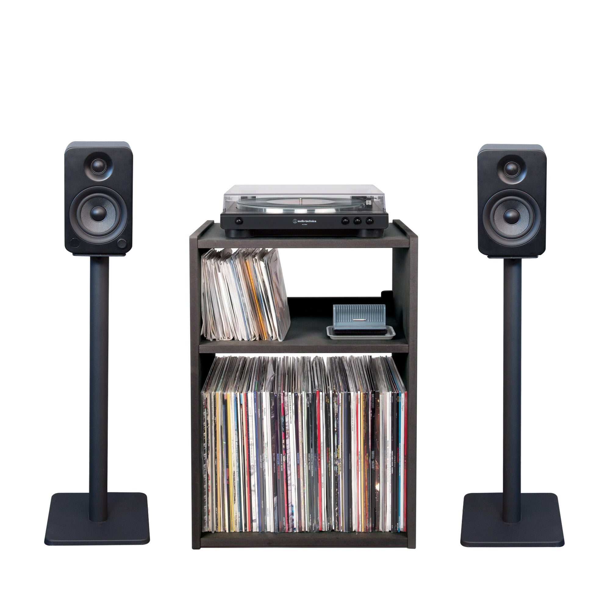Exclusive Line Phono Cube Plus Turntable Stand with Kanto 26' Speaker Stands Bundle