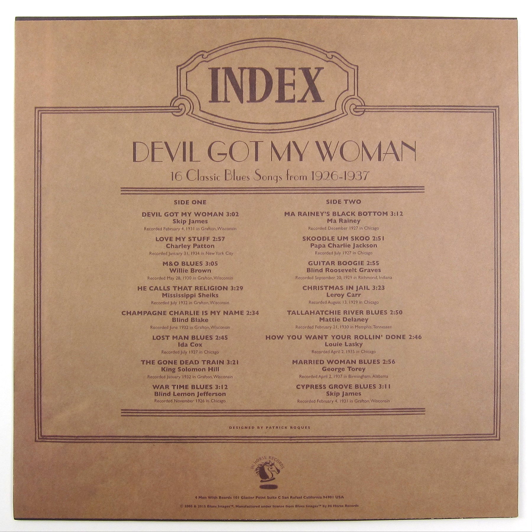 Limited Edition: 16 Classic Blues Songs from 1926 - 1937 on Colored Vinyl LP
