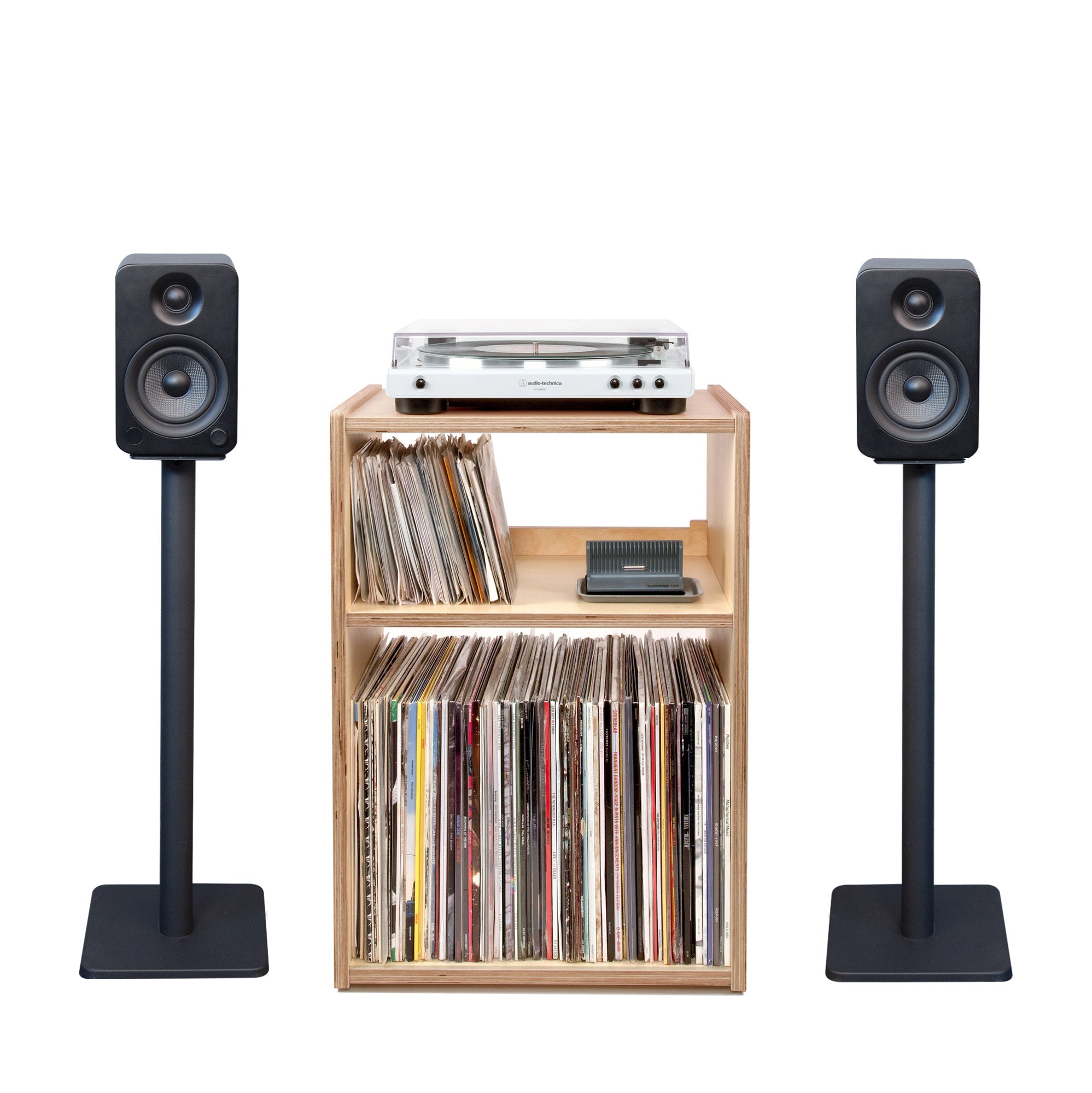 Exclusive Line Phono Cube Plus Turntable Stand with Kanto 26' Speaker Stands Bundle