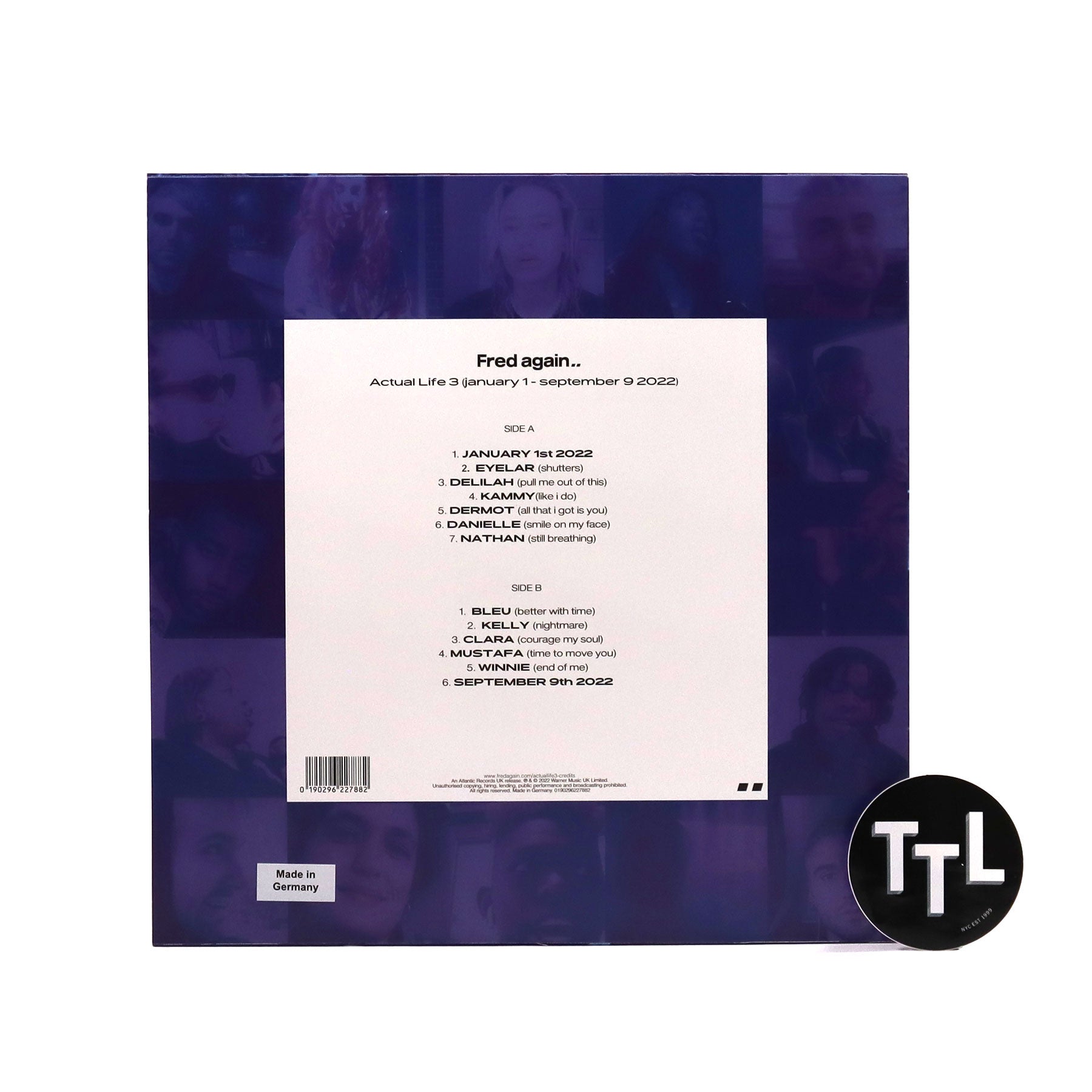 Limited Edition Fred Again: Actual Life 3 (Jan 1 - Sep 9 2022) Clear Vinyl LP