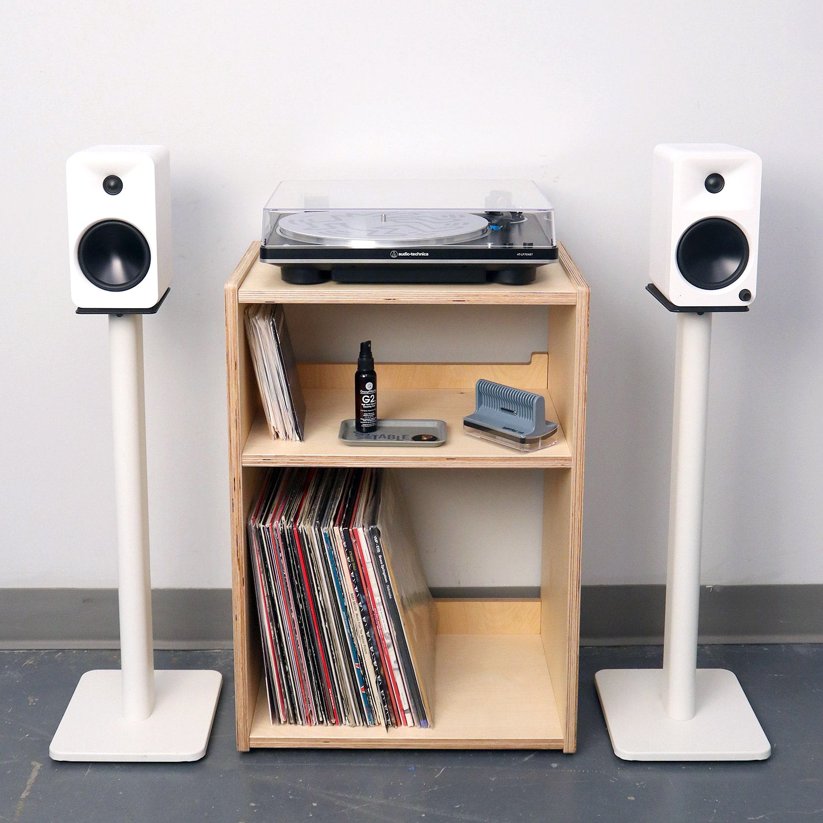 Exclusive Line Phono Cube Plus Turntable Stand with Kanto 26' Speaker Stands Bundle
