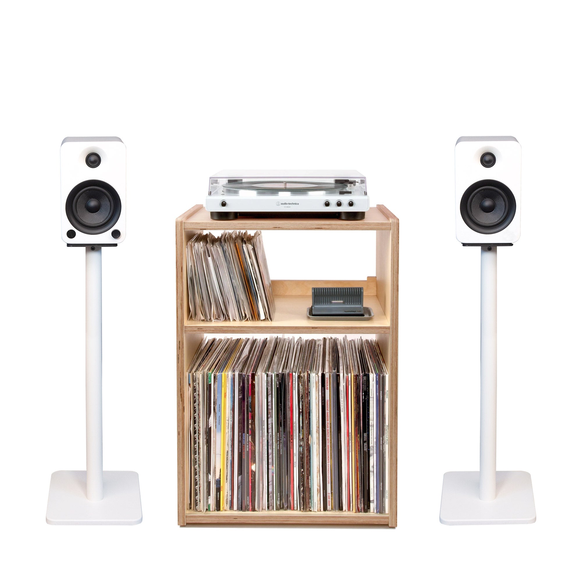Exclusive Line Phono Cube Plus Turntable Stand with Kanto 26' Speaker Stands Bundle