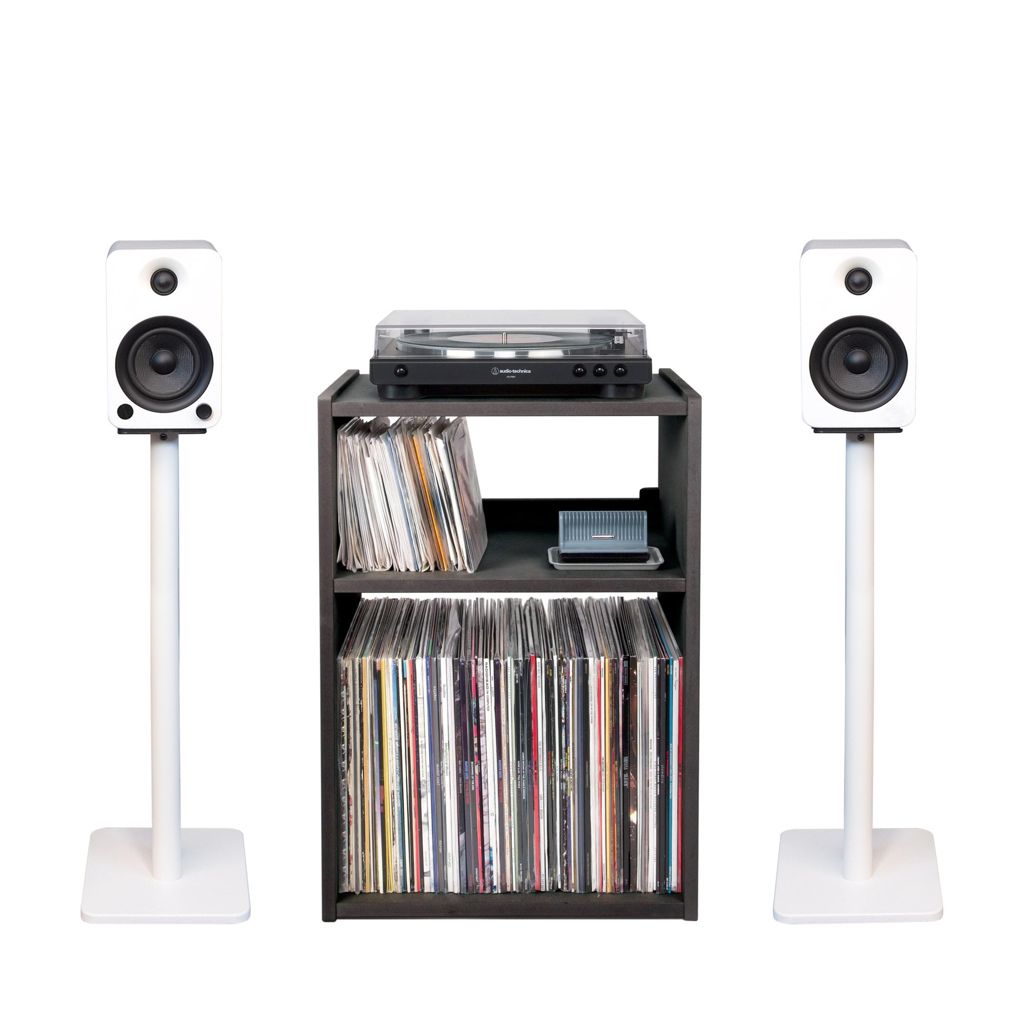 Exclusive Line Phono Cube Plus Turntable Stand with Kanto 26' Speaker Stands Bundle